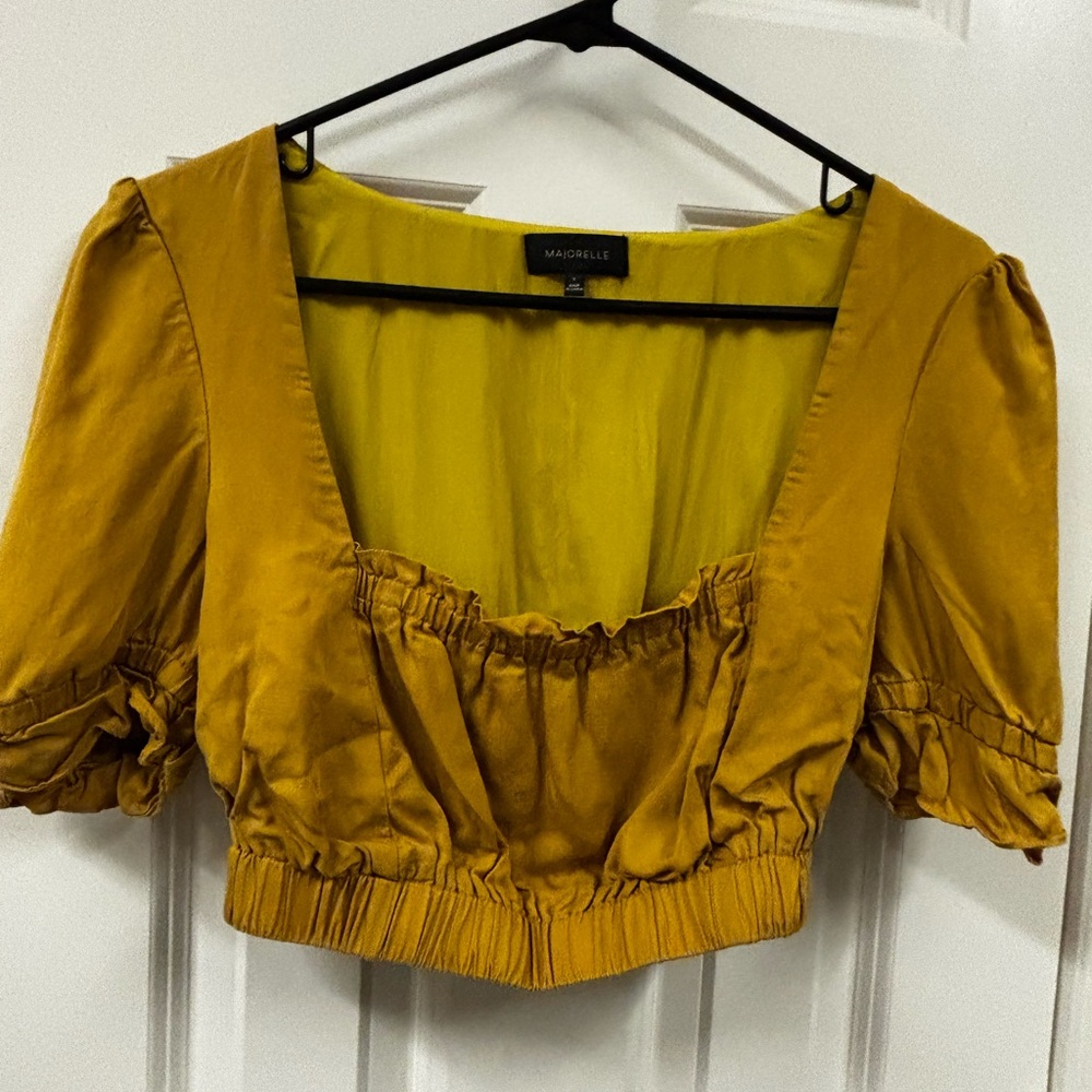 MAJORELLE Mustard Crop Top
